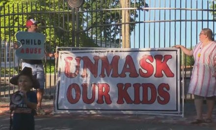 Parents protest outside the governor’s mansion calling on CT leaders to ‘unmask our kids’