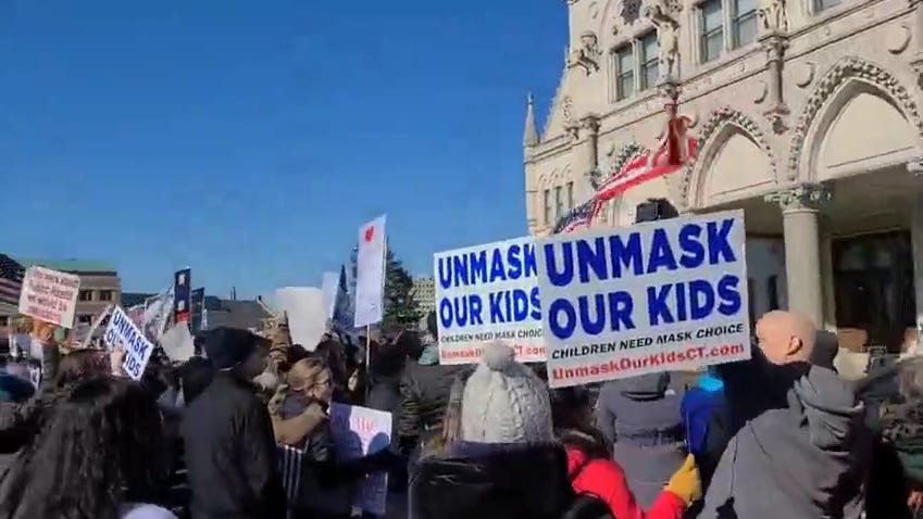 School Mask Mandate Draws Protestors to the Capitol as Governor Addresses Lawmakers – NBC Connecticut